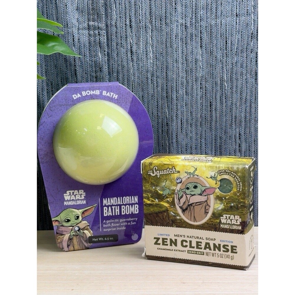 Star Wars Mandalorian Grogu Baby Yoda Dr Squatch Soap & Da Bomb Bath Bomb Set